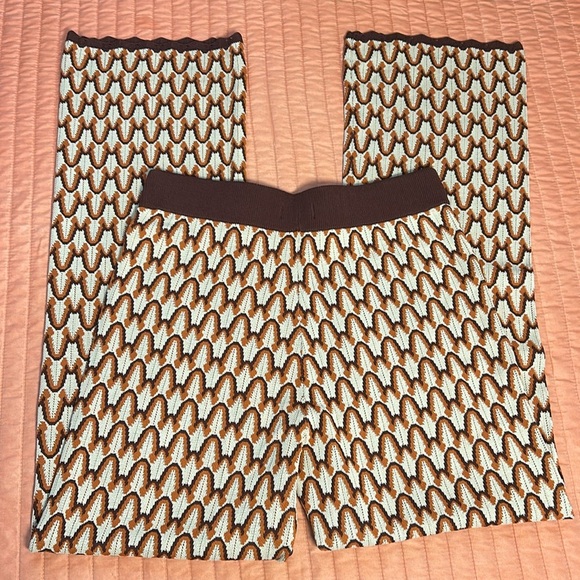 The Normal Brand Marilyn Knit Straight Leg Pant Brown Cream size Large - Picture 7 of 15